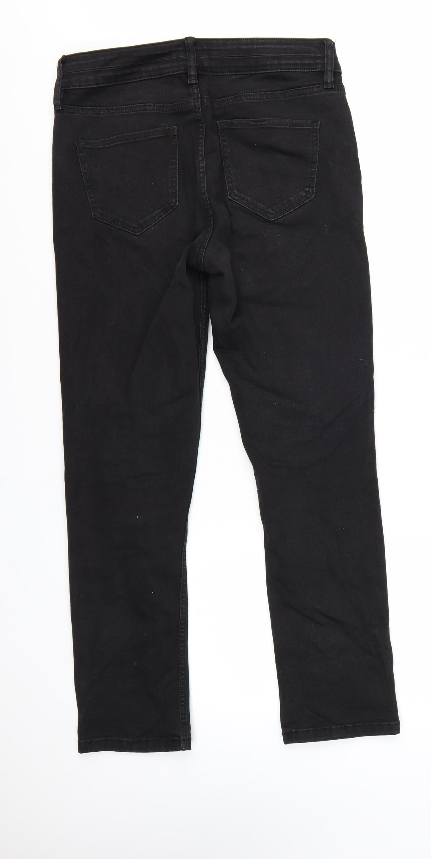 F&F Women Black Skinny Jeans UK 12 Mid Rise Stretch Denim