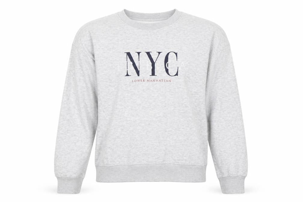 H&M Women's Grey NYC Lower Manhattan Pullover Sweatshirt Size 12