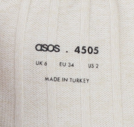 ASOS 4505 Womens Beige Knit Sweat Shorts Size 6 High Rise