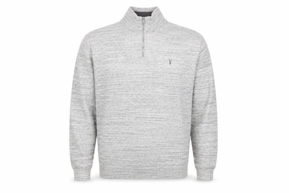 Next Men's Grey XL 1/2 Zip High Neck Cotton Jumper