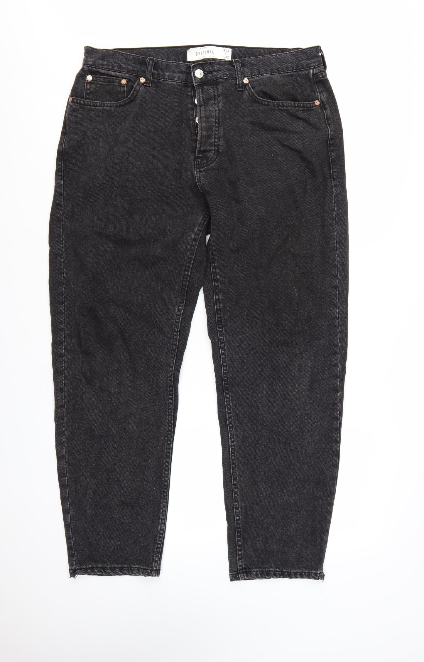 Topman Men's Black Original Tapered Jeans W34 L32 Denim