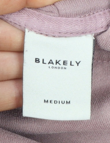 Blakely London Womens Mauve Hooded Pullover Hoodie Medium Cotton Blend