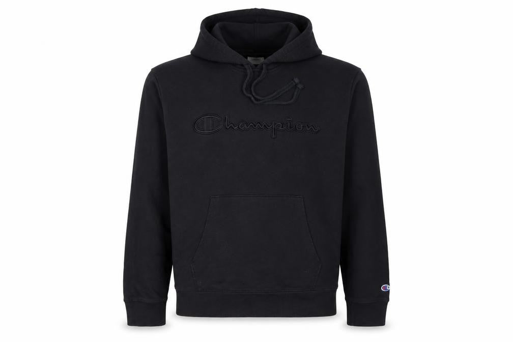 Champion Men's Black XL Pullover Hoodie with Embroidered Logo