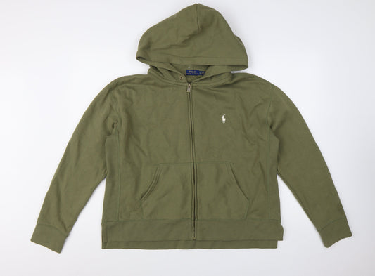 Polo Ralph Lauren Women’s Green Full Zip Hoodie Size L Cotton Blend
