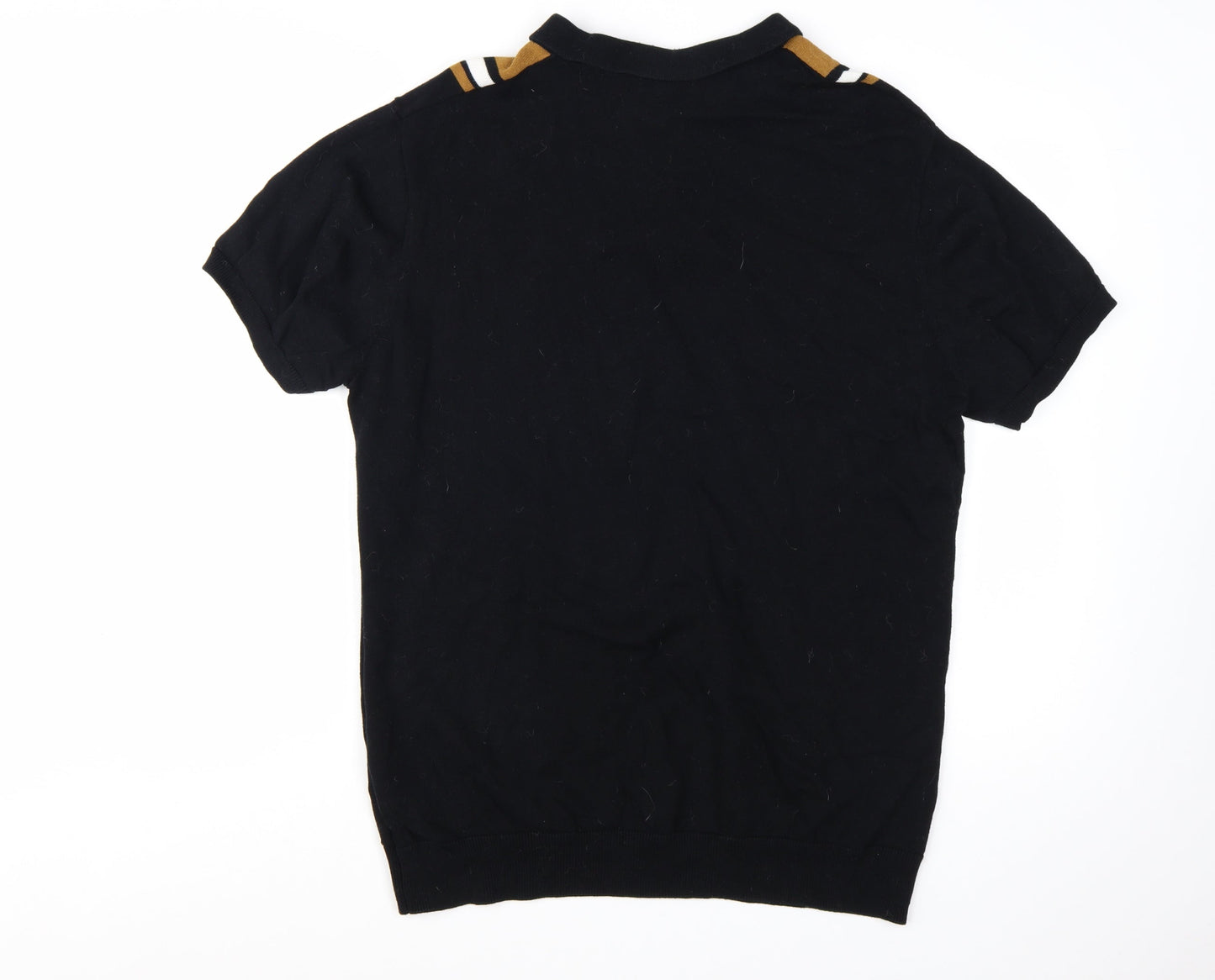 Jacamo Men's Black XL Short Sleeve Cotton Polo Jumper