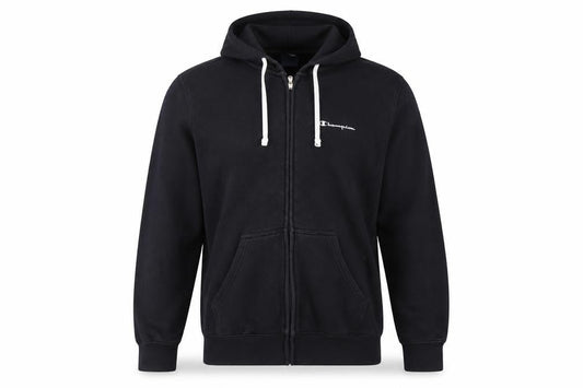 Champion Men's Black Full Zip Hoodie Size L Fleece Sweatshirt