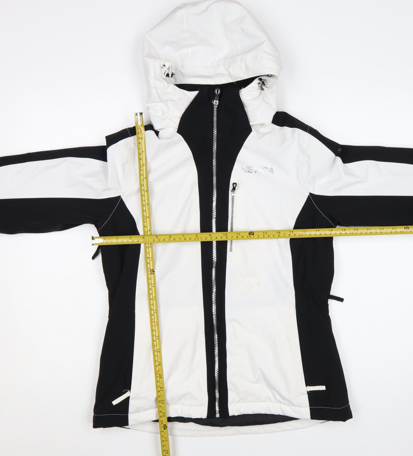 Nevica Women’s Black White Ski Jacket Size 10 Hooded Winter Coat