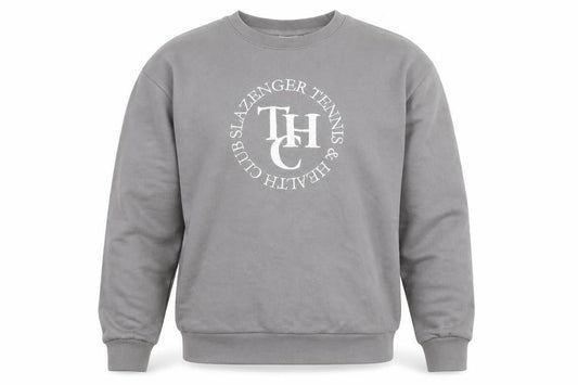 Slazenger Men’s Grey Crew Neck Pullover Sweatshirt S Sports Logo