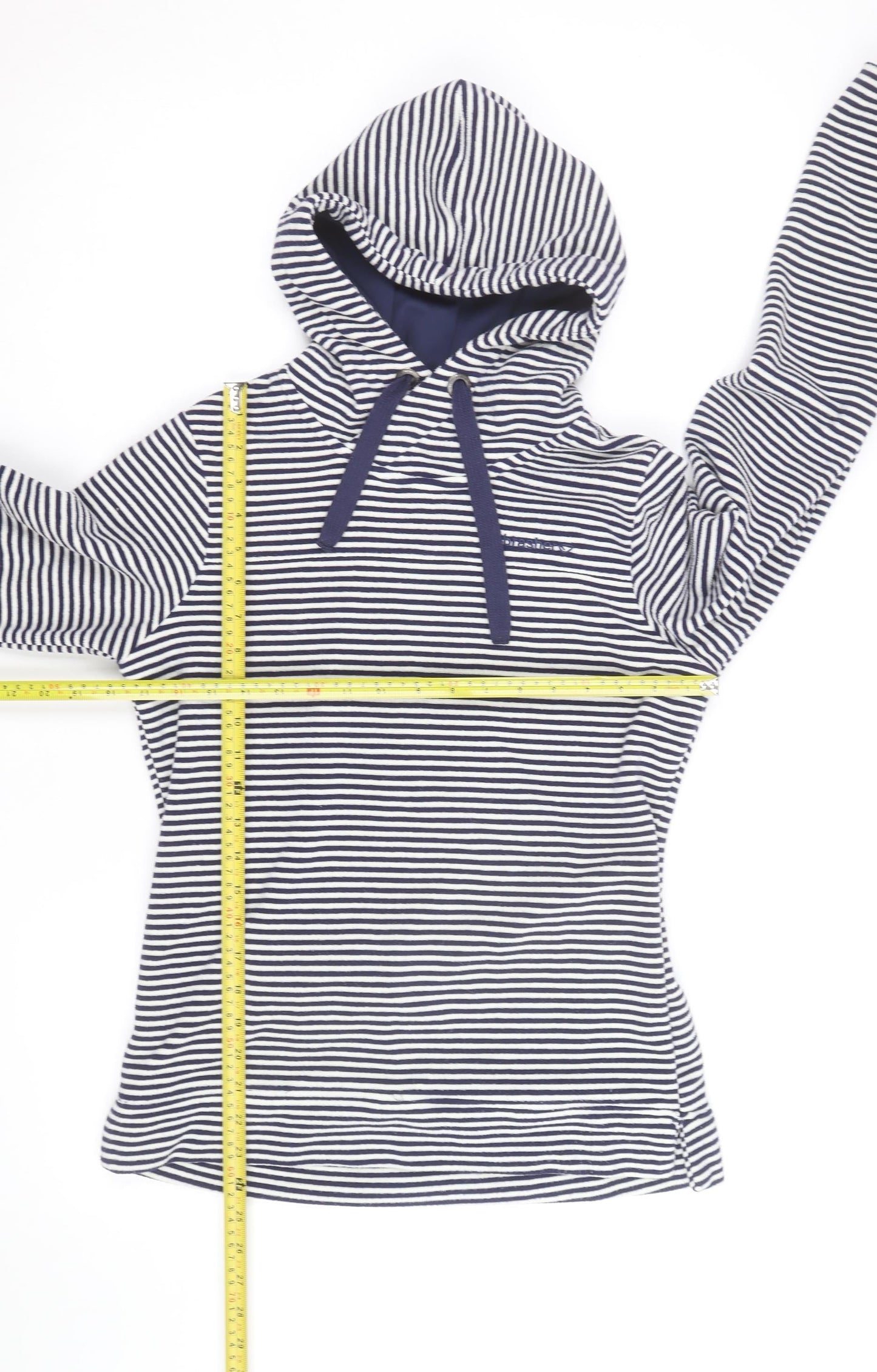 Brasher Womens Navy Striped Pullover Hoodie XS Outdoor Casual