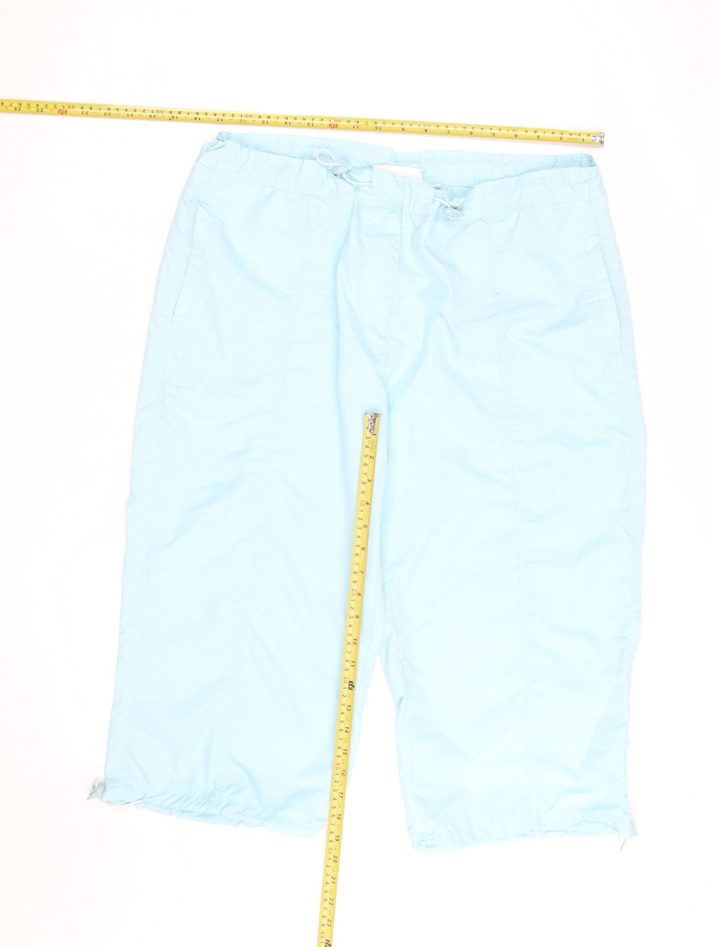 Emilio Blue Drawstring Cargo Bermuda Shorts Women Size 18