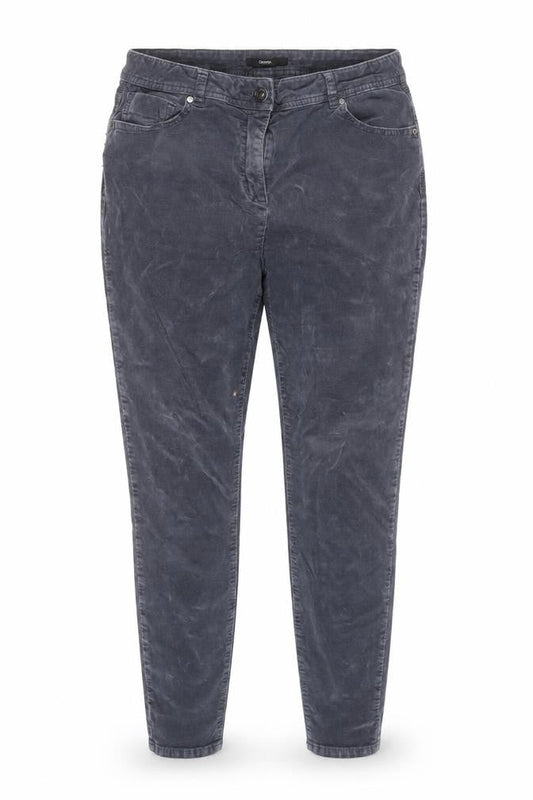 George Women Grey Corduroy Skinny Jeans Size 14 Mid Rise