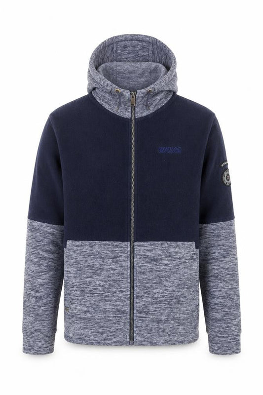 Regatta Mens Blue Full Zip Fleece Hoodie Size L Outdoor Layer