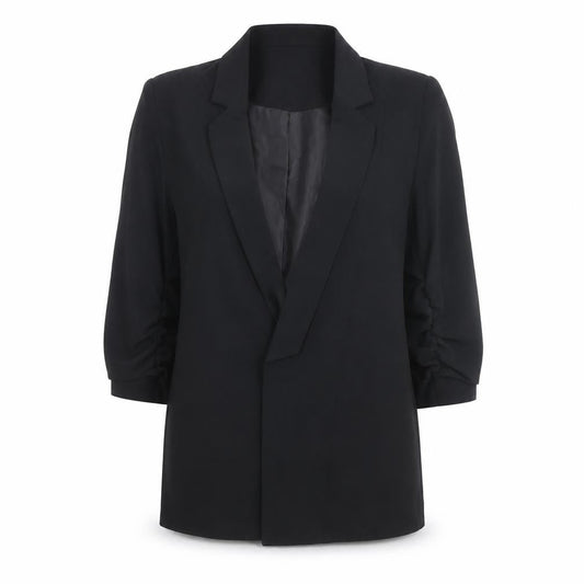 Peacocks Women's Black Size 8 Single-Breasted 3/4 Sleeve Blazer
