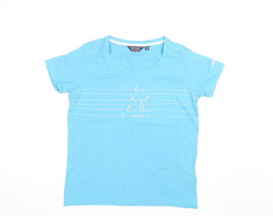 Regatta Women's Blue Cotton Crew Neck T-Shirt Size 12