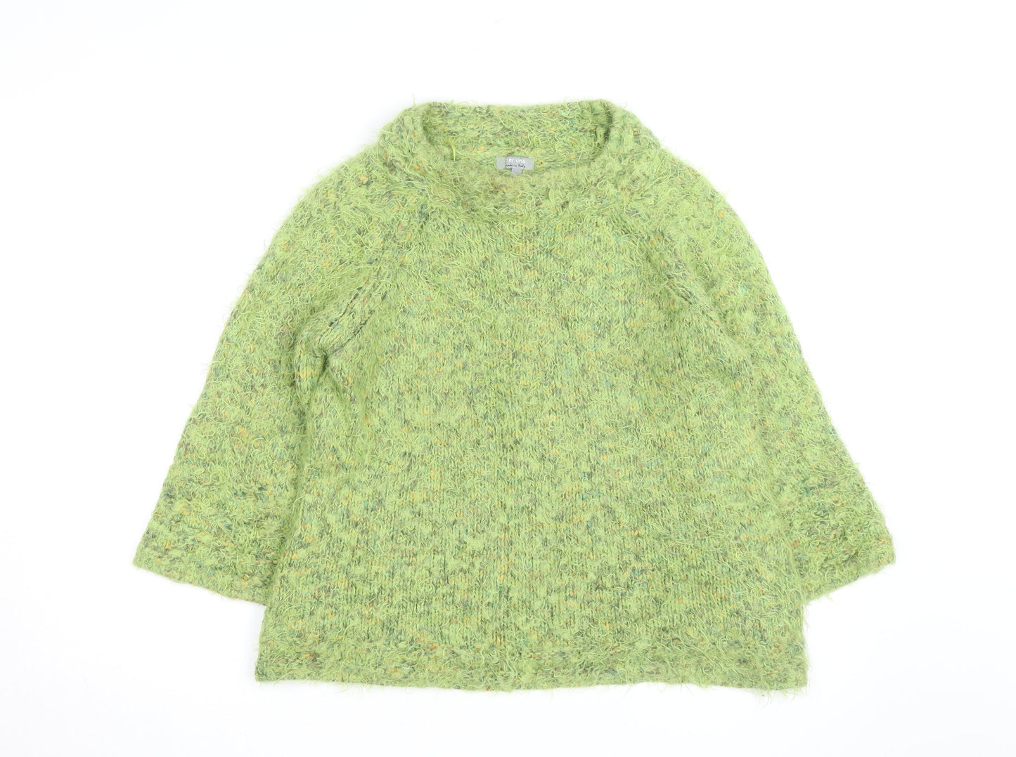 Marks and Spencer Women Green L Chunky-Knit Mohair Wool Jumper