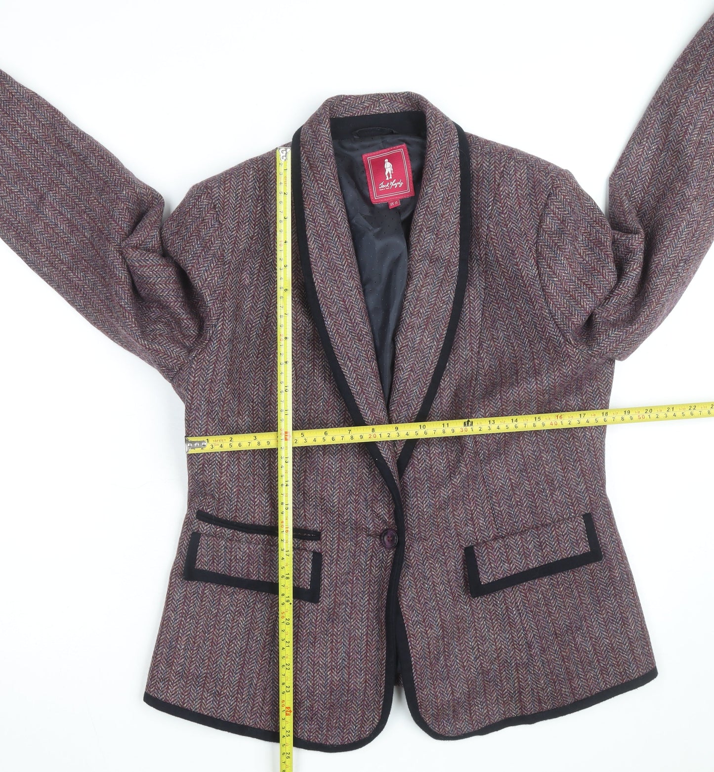 Jack Murphy Womens Brown Tweed Blazer UK 16 Classic Wool Single-Breasted Jacket