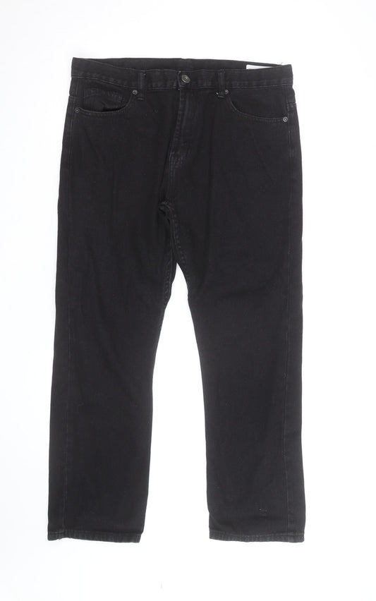 Denim Co. Men's Black Straight Leg Jeans W34 L30 Cotton Blend