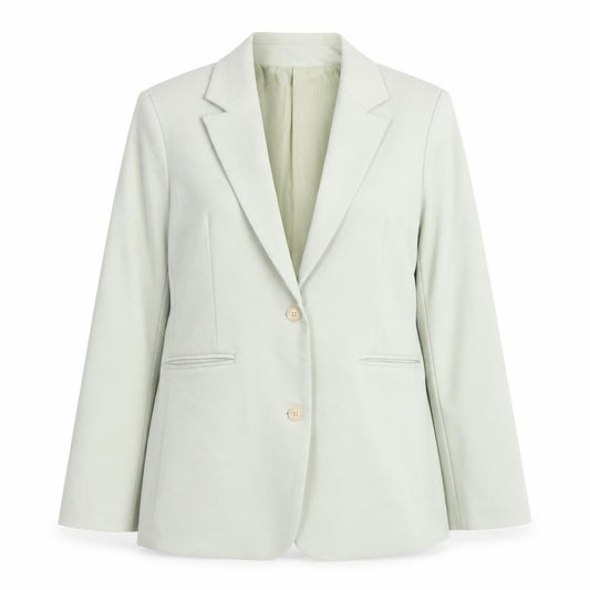 Motel Women's Green Cotton Blend Blazer Jacket Size S