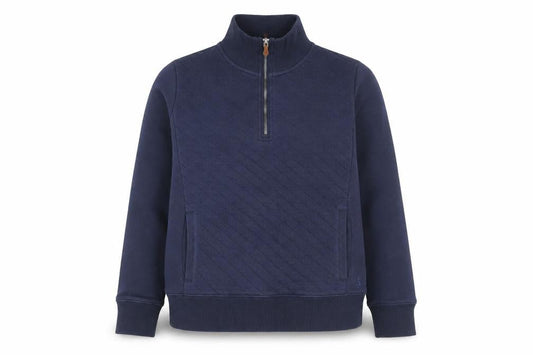 Joules Women's Blue Quilted Half Zip Casual Jacket UK 14