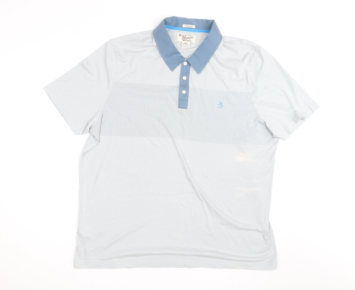 Original Penguin Men's Blue Classic Fit 2XL Cotton Polo Shirt