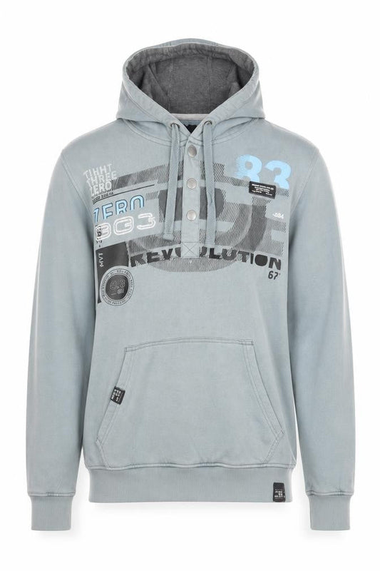 Next Men's Blue Pullover Hoodie M Graphic Print Cotton