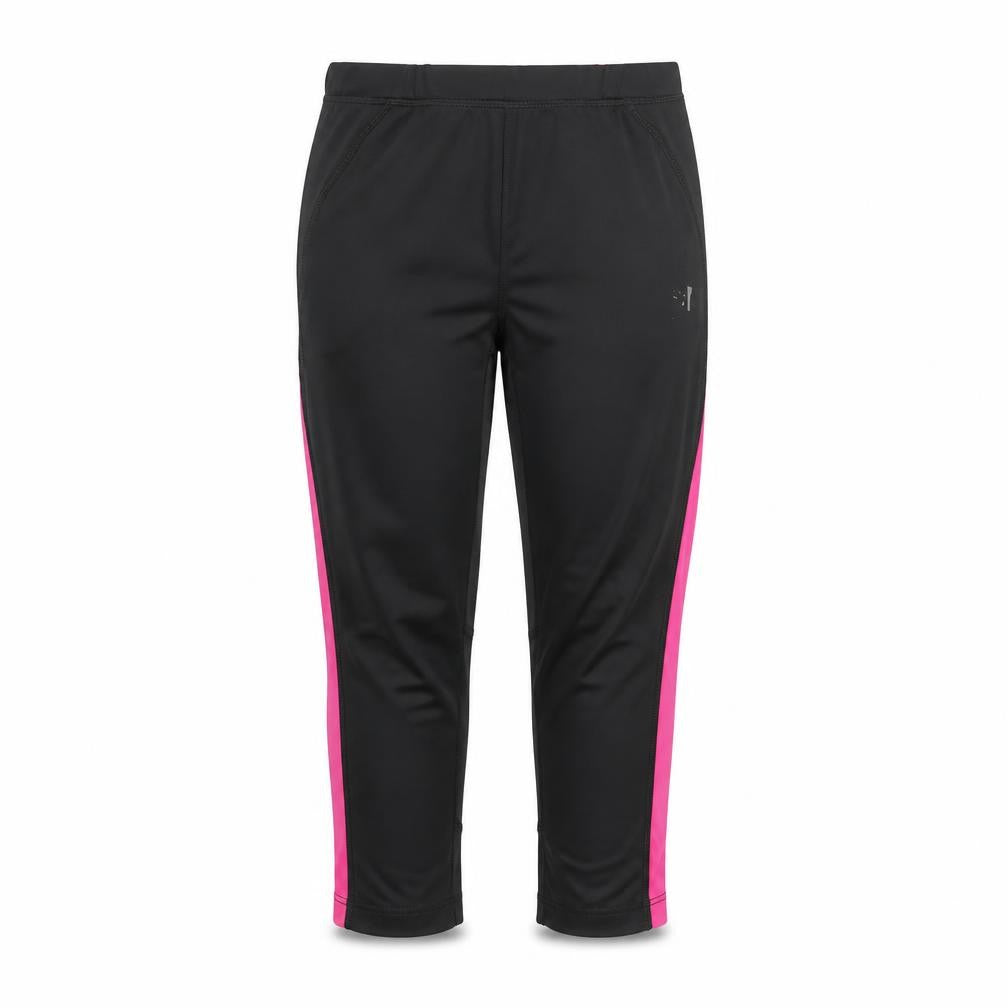 Front view of Karrimor girls’ black pink running track pants 11-12 years activewear trousers
