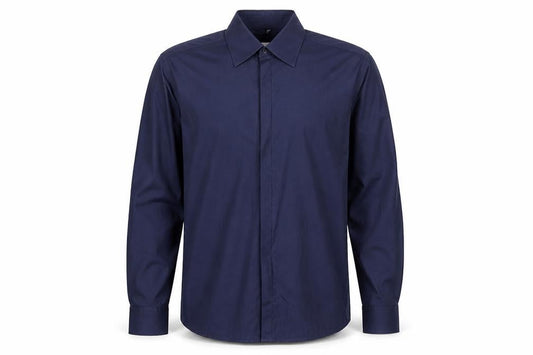 The Spitalfields Shirt Co Men's Blue XL Long Sleeve Cotton Button-Up Shirt