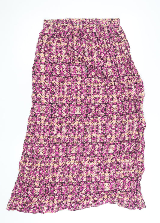 New Look Womens Multicoloured Animal Print Midi A-Line Skirt Size 12