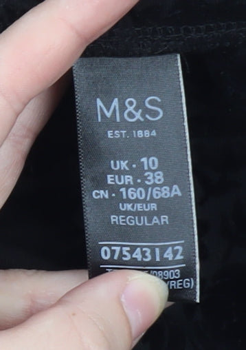 Marks & Spencer Women’s Black Floral Velvet Ankle Leggings Size 10