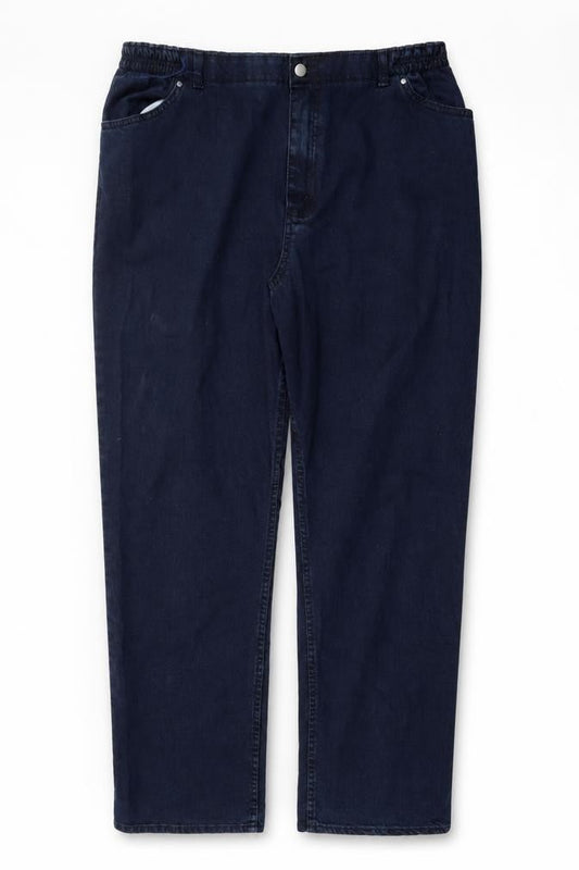 Marks & Spencer Men's Blue Straight Leg Stretch Jeans Size 20 Long