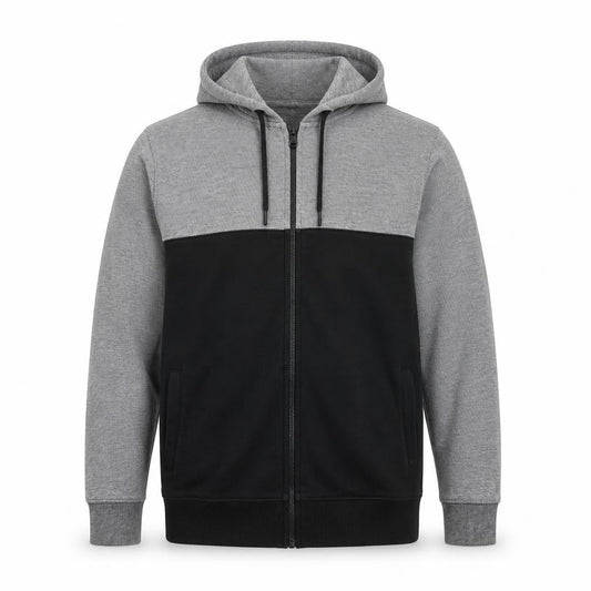 Burton Menswear London Men’s Grey Black Full Zip Hoodie Size L