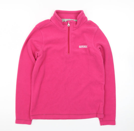 Regatta Girls Pink Fleece Half Zip Pullover Sweatshirt 11-12 Years