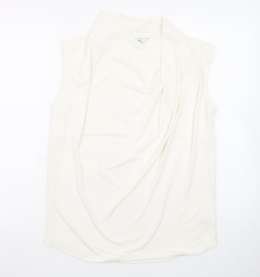 Next Women Ivory Sleeveless Cowl Neck Blouse UK 10 Polyester