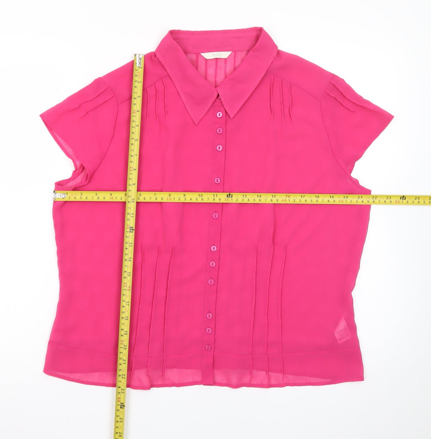 Marks and Spencer Women’s Pink Collared Short Sleeve Blouse UK 20