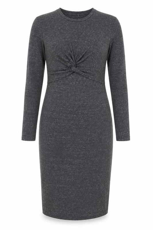 Miss Selfridge Women’s Grey Bodycon Midi Dress Size 14 Long Sleeve