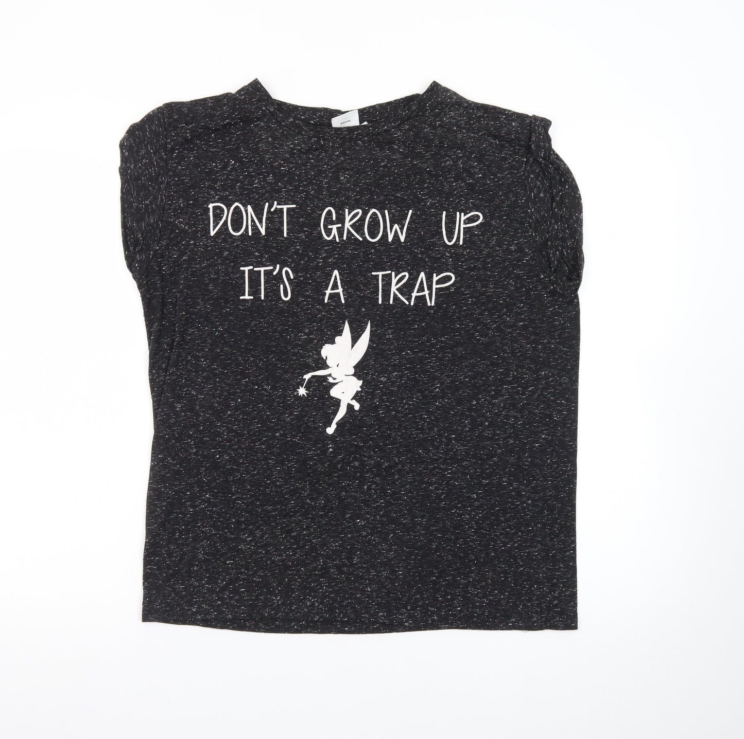 Disney Women's Black Size 14 Fairy Quote Sleeveless T-Shirt