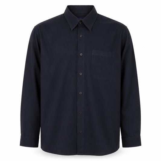Casual Club Men's Blue Long Sleeve Microfibre Button-Up Shirt M