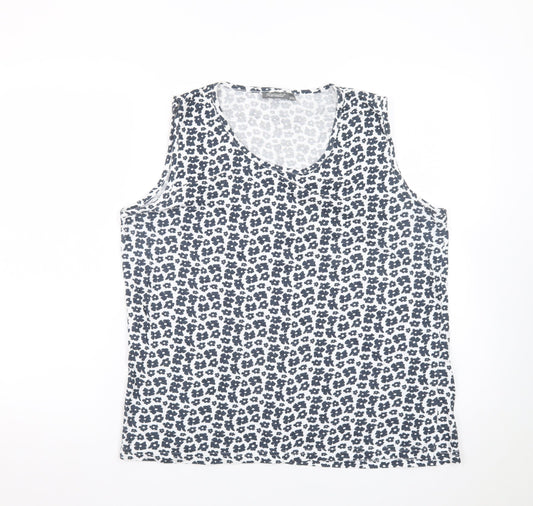 Marinello Womens Blue Animal Print Sleeveless Tank Top 2XL