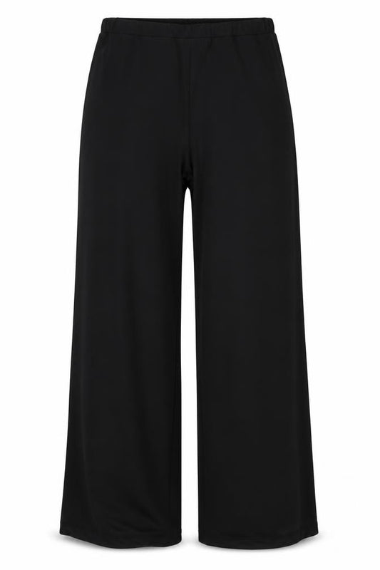 PrettyLittleThing Womens Black Wide-Leg Jersey Trousers Size 12