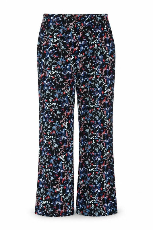 Anna Rose Women's Multicoloured Floral Jersey Trousers Size 12