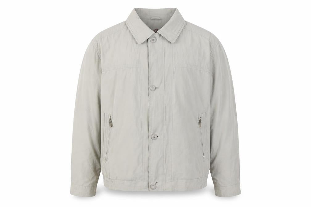Front view of C&A Men’s Beige Basic Jacket, size 58, Polyester Blend