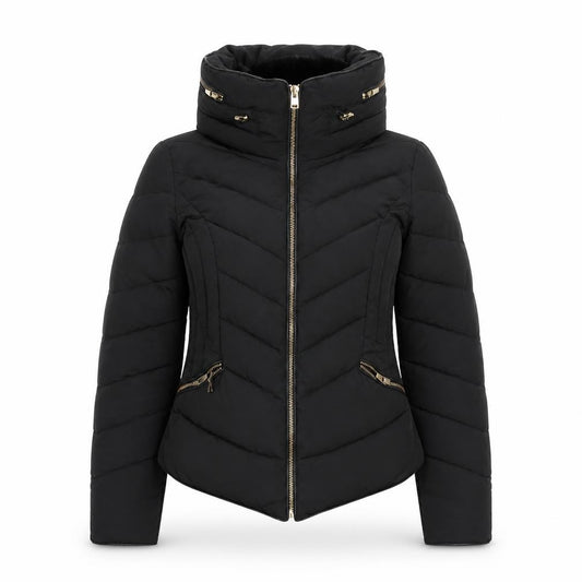 Zara Women Black Short Quilted Puffer Jacket Size S
