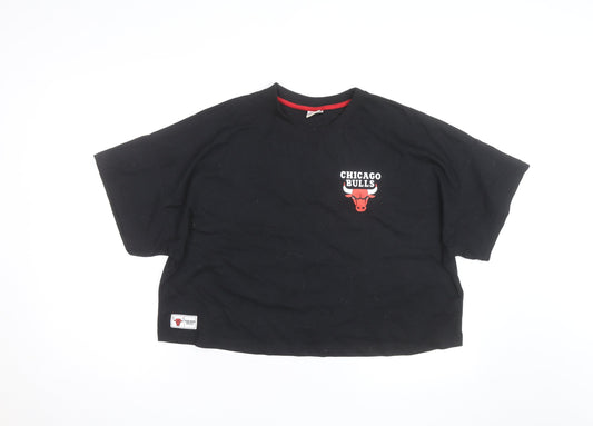 Primark NBA Chicago Bulls Womens Black Cropped T-Shirt 2XL