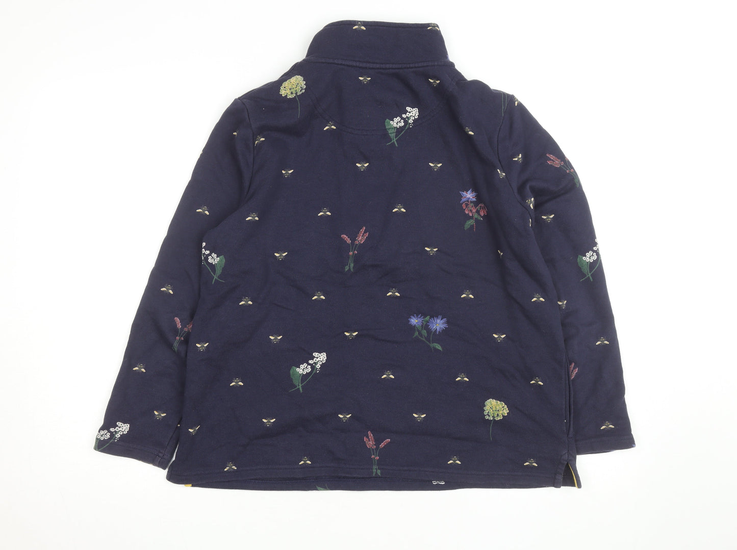 Joules Women Navy Floral Bee 1/4 Zip Sweatshirt UK 12