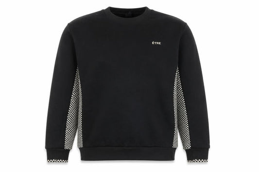 River Island Men's Black Check Panel Sweatshirt XL Pullover