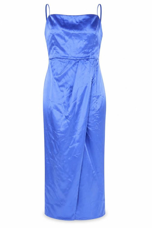 UNIQUE21 Women's Blue Size 8 Long Satin Slip Dress