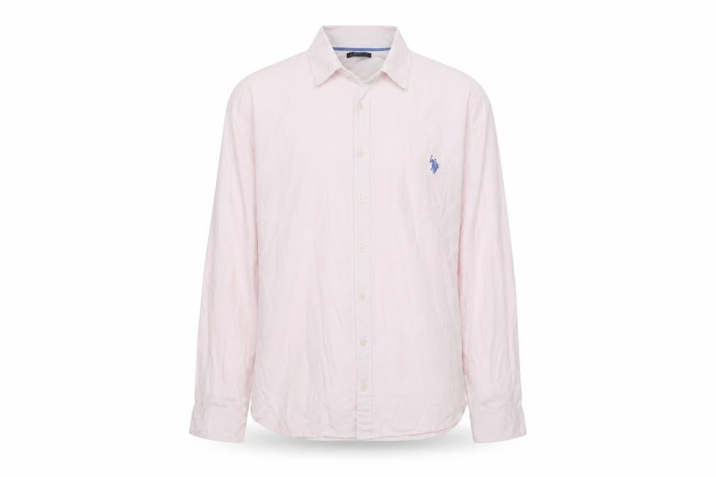 U.S. Polo Assn. Men's Pink Long Sleeve Button-Up Shirt Size L