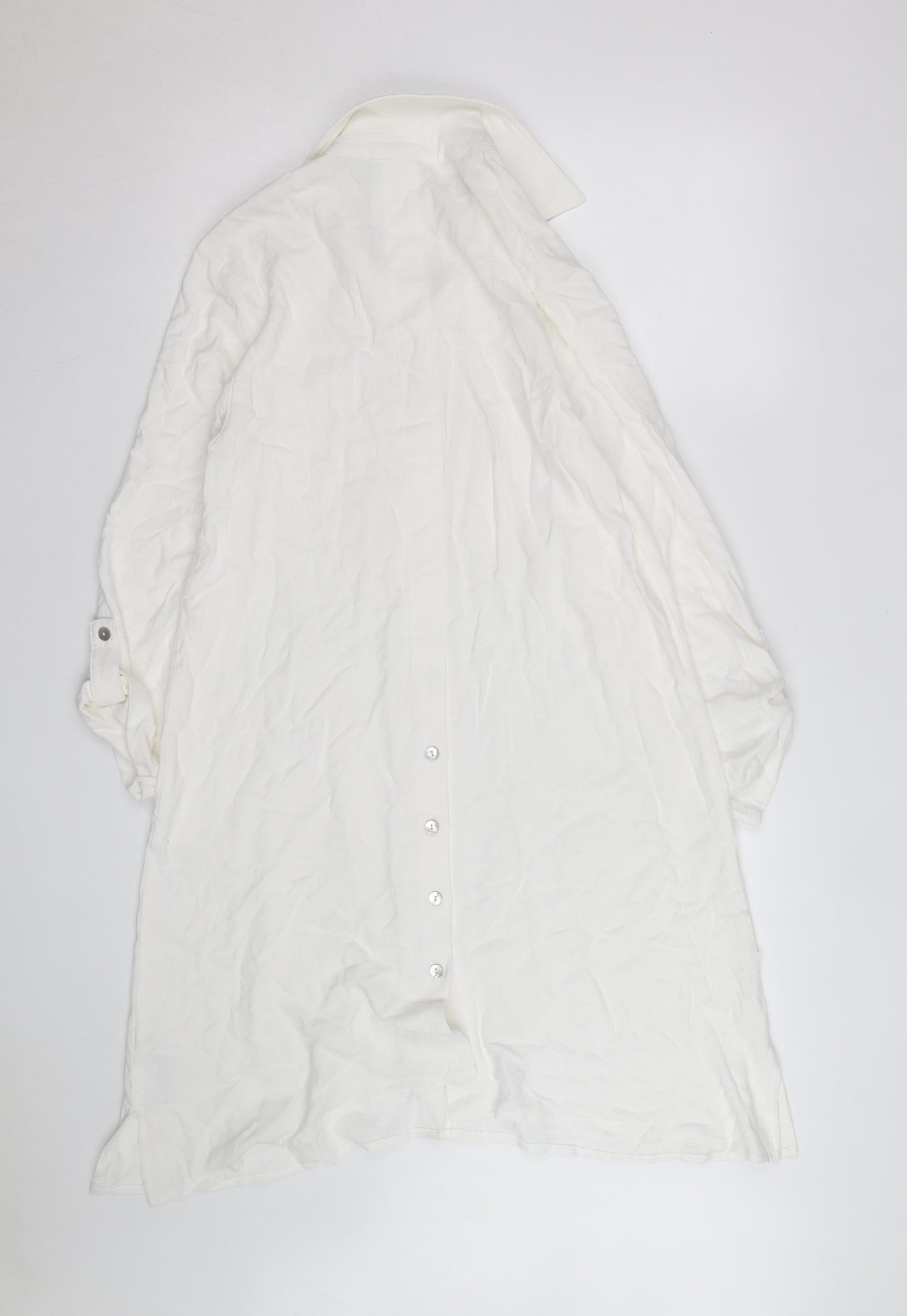 Apricot Women's Ivory Button-Up Long Sleeve Basic Shirt Size 8