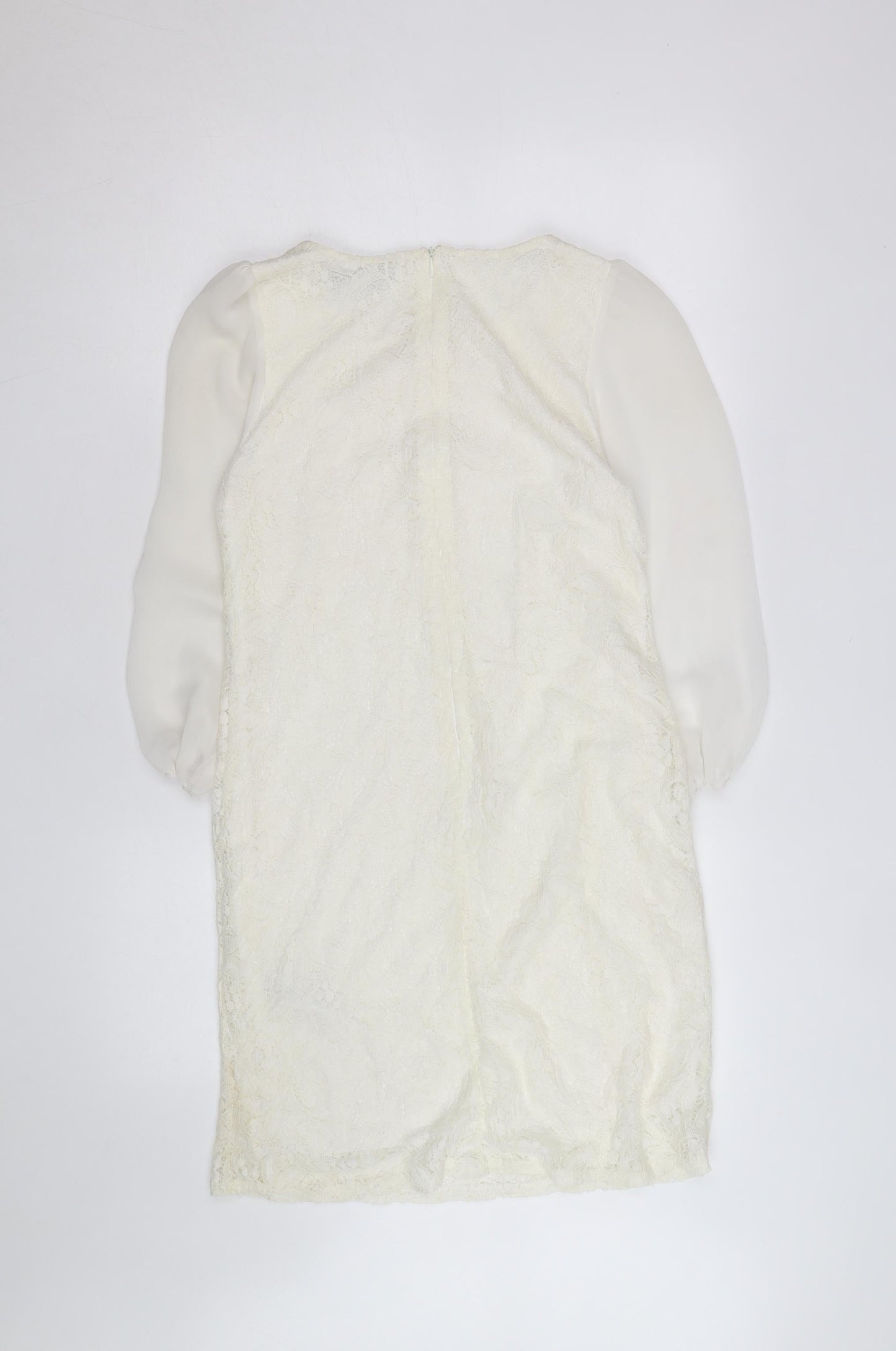 ASOS Tall Women’s Ivory Lace Tunic Blouse Size 10 Long Sleeve