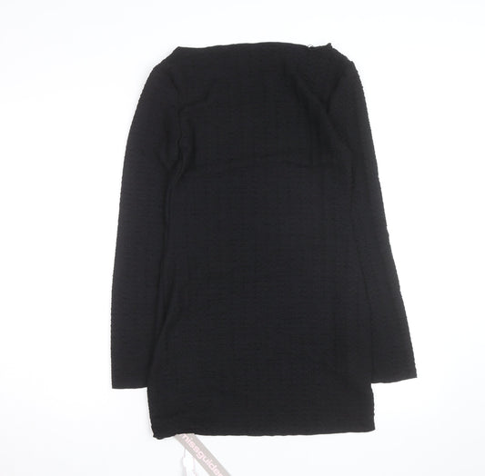 Missguided Women’s Black Long Sleeve Bodycon Short Dress Size M
